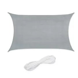 Relaxdays Rechteckiges Sonnensegel HDPE Grau