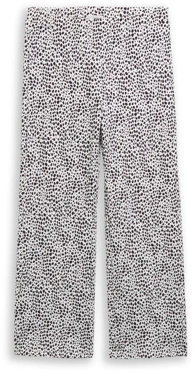 TOM TAILOR Mädchen Wide Leg Hose mit Muster, grau, Animalprint, Gr. 176