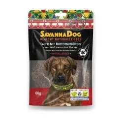 SavannaDog vom südafrikanischen Strauß 60g Taler mit Butternusskürbis