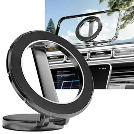 casativo-tech Auto Smartphone-Halterung MagSafe komp., silber, 360° drehbar, einfache Montage, sichere KFZ-Handy-Magnethalterung für iPhone 16,15,14,13,12