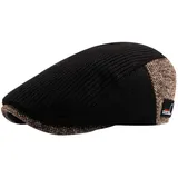 AIEOE Winter Herren Strick Schirmmütze Flat Cap Schiebemütze Flache Kappe - Einheitsgröße