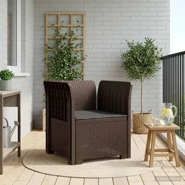 vidaXL 1-Sitzer Sessel 1 x 1 x 1 cm braun