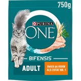 PURINA ONE BIFENSIS Adult Katzenfutter trocken, reich an Huhn, 6er Pack (6 x 750g)