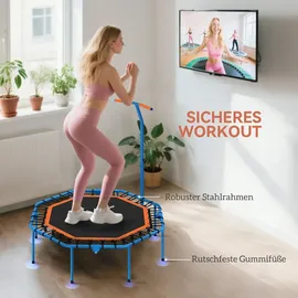 sportnow Fitness Trampolin klappbar 128 cm Blau/Orange
