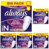 Always Dailies Extra Protect Slipeinlagen Damen, Normal (48 Binden) Giga Pack, geruchsneutralisierend, atmungsaktiv, flexibel (Packung mit 5)