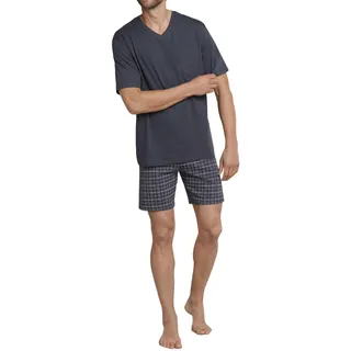 SCHIESSER Herren Schlafanzug Kurz V-ausschnitt - Nightwear Pyjamaset, Anthrazit_159636, 64