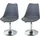 Mendler 2er-Set Esszimmerstuhl Malmö T501, Stuhl Küchenstuhl, höhenverstellbar drehbar, Kunstleder ~ dunkelgrau, Chromfuß