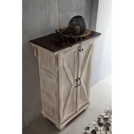 Massivmoebel24 Schrank Mango / Akazie 90 x 45 x 135 cm Weiß