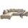 luma-home Ecksofa Beige, Textil, 4-Sitzer, Füllung: Polyurethan (Pur), Ottomane links, Couch mit Cordstoff in 2 Zierkissen in Grau / Couches, Wohnlandschaften, Ecksofas