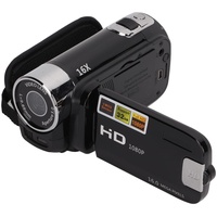Fockety Videokamera-Camcorder, Full HD 1080P 16MP Digitalkamera-Recorder Digitale Camcorder 270° Drehung 2,7-Zoll-Farbbildschirm Vlogging-Kamera 16-facher Zoom (Schwarz)