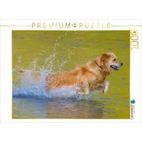 Calvendo Golden Retriever im goldenen Wasser 1000 Teile Puzzle
