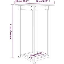 vidaXL Bartisch 60 x 60 x 110 cm Weiß