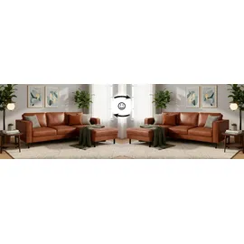 Home Affaire Eckcouch Leder 2-Sitzer Braun