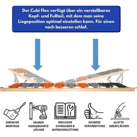 Coemo 7-Zonen Tellerlattenrost CubiFlex 120x200 cm Lattenrost Kopf- und Fußteil verstellbar