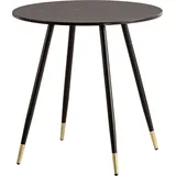 Manahee Design | Esszimmertisch 75x75x76 cm Marmor-Optik Schwarz Esstisch Modern, Küchentisch mit Metallbeinen, Kleiner Speisetisch Esszimmer Rund - Schwarz