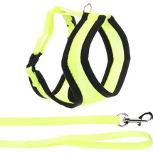 Karlie katzengeschirr - Harms gelbes Katzengeschirr mit passender Leine - atmungsaktiv und komfortabel - 32cm / 36-48cm / 110cm