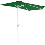 Nexos Sonnenschirm Grün halbrund Ø 2,70 x 1,40m Wandschirm Balkon-Schirm mit Kurbel Polyester 160 g/m2 Sonnenschutz