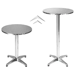TECTAKE Aluminium Bistrotisch Ø60cm höhenverstellbar