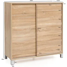 FineBuy Schuhschrank 100 x 108 x 37,5 cm beige / beige
