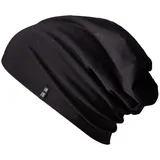 Enter the Complex Jerseymütze - Leichte Slouch Beanie - Unisex, Übergangsmütze, 95% gekämmte Baumwolle, 5% Elasthan schwarz S/M