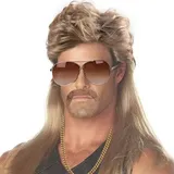 Vokuhila Perücke 80er Jahre Outfit Accessoires Herren Blond Wig
