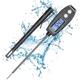 Glangeh Grillthermometer, Sofort Lesbares Fleischthermometer Digitales mit Wasserdichter IP66-Zertifizierung, Hintergrundbeleuchtetem LCD-Bildschirm und 5,2-Zoll-Langer Sonde Temperaturmessgerät