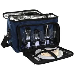 Picknick-Set DKD Home Decor – Ideal für ein entspanntes Picknick, 43 x 23 x 29 cm, Marineblau