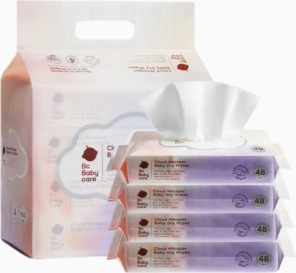 Babycare Weiche Feuchttücher, 4 × 48 = 192 Tücher