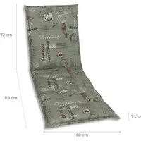 GO-DE Rollliegen-Auflage 190 x 60 x 7 cm, grau,