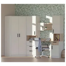 marmex möbel Jugendzimmer-Set GRANT SET 28 C, (Eckschrank, Regal, Schreibtisch), Soft-Close-Türen beige|grau