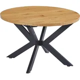 Esstisch Rund Ausziehbar AVENTURA inkl. Sternfuß - 120 x 120 cm Light Oak