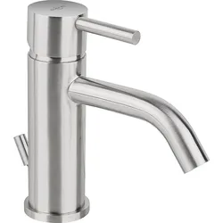 Waschtischmischer Inox Round (Ausführung: Waschtischmischer Inox Round Ausladung 124 mm Edelstahl matt)