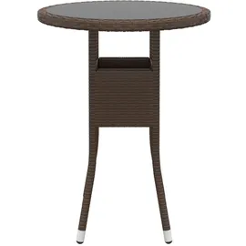 vidaXL 3-tlg. Bistro-Set Poly-Rattan und Hartglas Braun