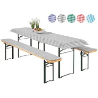 Heimtexland ® Auflagen Set 3-teilig Biertisch Tischdecke Bierbank Polster