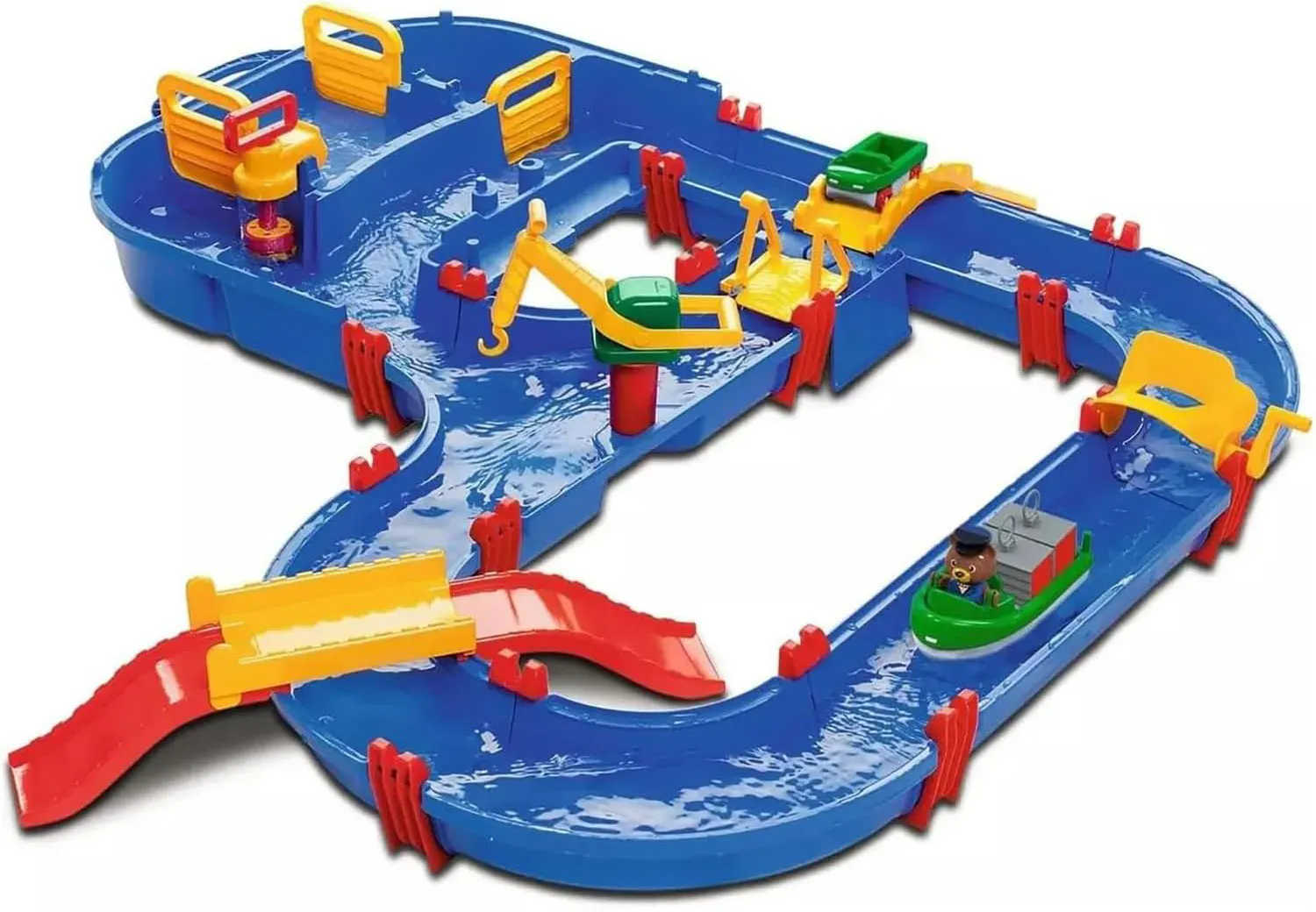 AquaPlay MegaBridge Wasserbahnset mit 3 Spielstationen und 49 Teilen