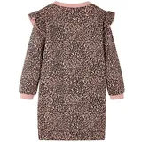 vidaXL Kinder-Pulloverkleid Leopardenmuster Pullover Sweatshirt Kleid Mittelrosa 116 - 116