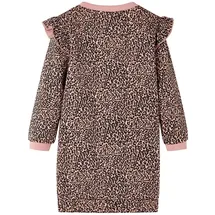 vidaXL Kinder-Pulloverkleid Leopardenmuster Pullover Sweatshirt Kleid Mittelrosa 116 - 116