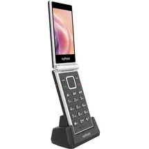 myPhone Tango 2 LTE Klapphandy für Senioren ohne Vertrag, 4G Seniorenhandy mit Zwei Displays, großen Tasten, Ladestation, SOS-Taste, Dual SIM