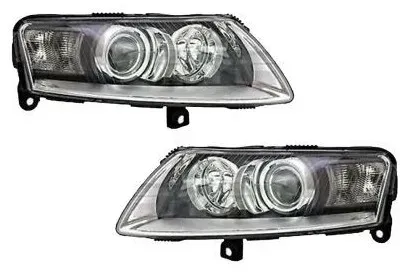 Kristallscheinwerfer Angel Eyes für AUDI A6 (2004–2007) – schwarz