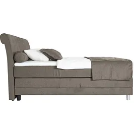 Alina Boxspringbett ALINA "Elsa mit Motor", braun (hellbraun gcp 42), B:201cm L:220cm, Chenille GCP (100% Polyester), Komplettbetten, Boxspringbett, inklusive Matratze und Topper, in verschiedenen Größen und Härtegraden