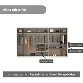 Rauch Schwebetürenschrank TOMA 360 x 210 x 62 cm Braun/Grau