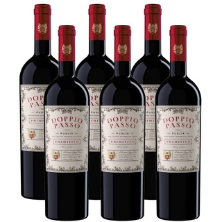 Doppio Passo Primitivo Puglia, Rotwein Italien, 6 x 750ml