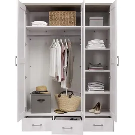 Begabino Kleiderschrank Luca 148 x 201 x 62 cm Pinie Weiß/Trüffel