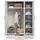 Begabino Kleiderschrank Luca 148 x 201 x 62 cm Pinie Weiß/Trüffel