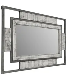 Massivmoebel24 Spiegel Mango 76 x 122 cm Grau