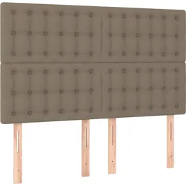 vidaXL Boxspringbett mit Matratze & LED Taupe 140x200 cm Stoff