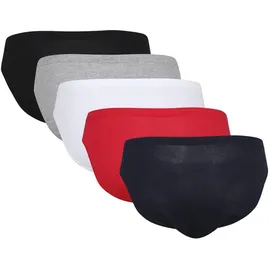 Tom Tailor Slip, 5er Pack in - Mini Slip, Basic, einfarbig Blau/Weiß/Rot XL