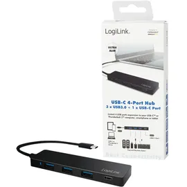 Logilink UA0311 4 Port USB-C USB 3.2 Gen 2) Multiport Hub Schwarz
