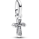 PANDORA ME Funkelndes Kreuz Mini-Charm-Anhänger aus Sterling Silber mit Cubik Zirkonia, Kompatibel ME und Moments Armbändern, 793044C01