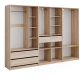 Vicco Kleiderschrank Elmo 280 x 200 x 50 cm Braun